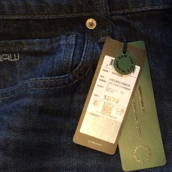 Men's G-Star Raw Jeans | Size 32 | Style 3301 Slim | 5 pockets | Button Fly - Picture 11 of 13